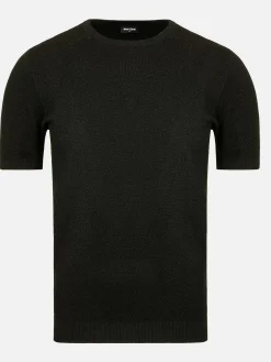 Wam Denim T-Shirts<Lucas Pique Knit Black T-Shirt