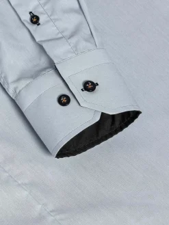 Wam Denim Overhemd Lange Mouwen<Metz Solid Grey Overhemd Lange Mouw