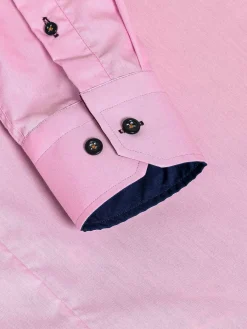 Wam Denim Overhemd Lange Mouwen<Metz Solid Pink Overhemd Lange Mouw