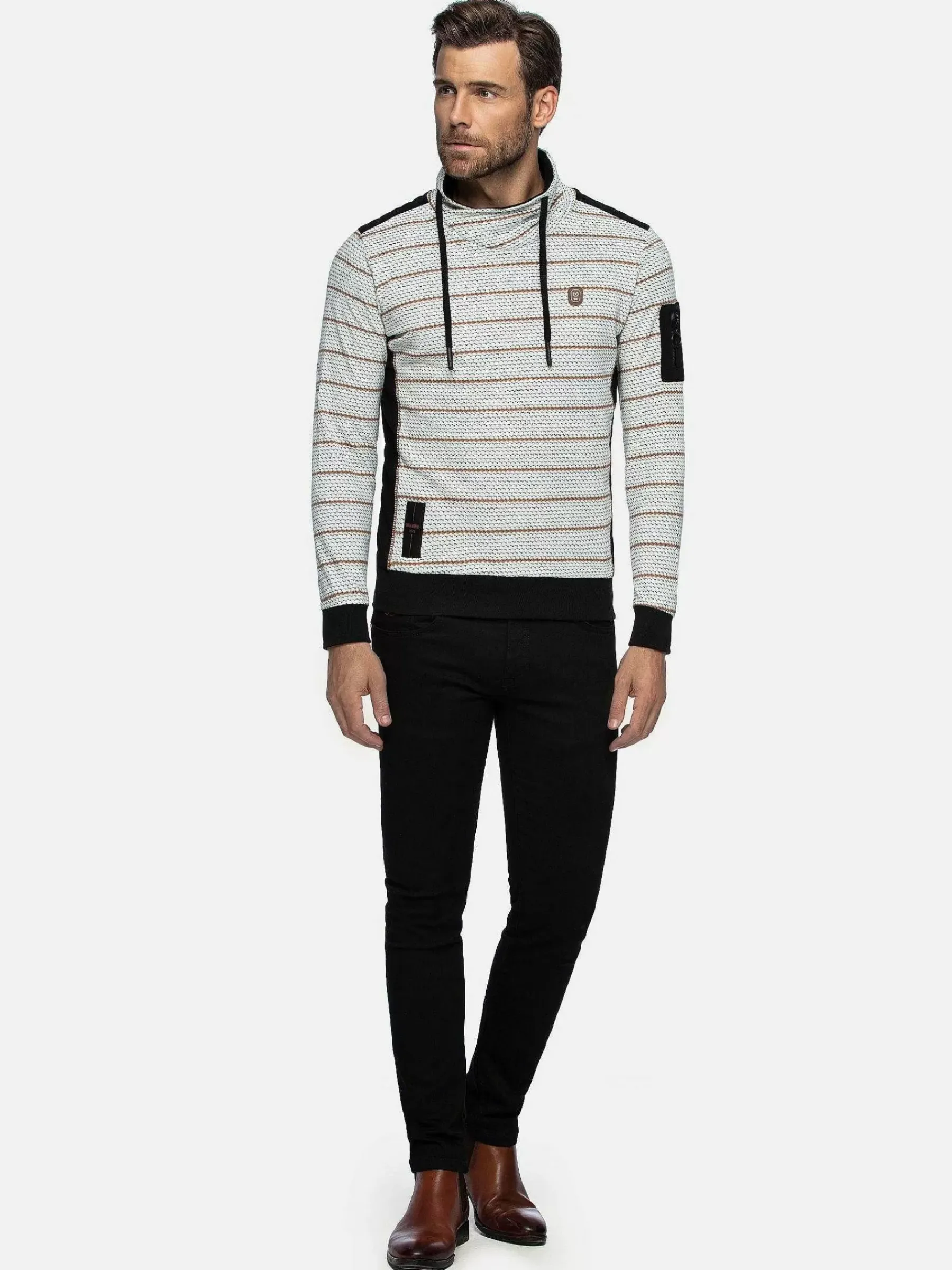 Wam Denim Sweaters<Muro Striped Off-White Sweater