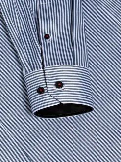 Wam Denim Overhemd Lange Mouwen<Nancy Anthracite Striped Overhemd Lange Mouw