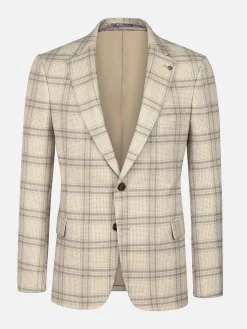 Wam Denim Colberts<Nico Single Breasted Check Beige Colbert