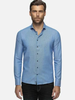 Wam Denim Overhemd Lange Mouwen<Overhemd Lange Mouw 75698 Cruise Royal Blue