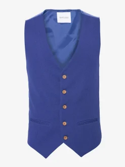 Wam Denim Gilets<Plaid Vest Royal Blue