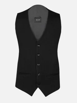 Wam Denim Gilets<Red Wood Glen Check Slim Fit Dark Red Black Suit Gilet