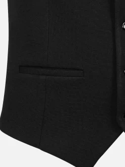 Wam Denim Gilets<Red Wood Glen Check Slim Fit Dark Red Black Suit Gilet