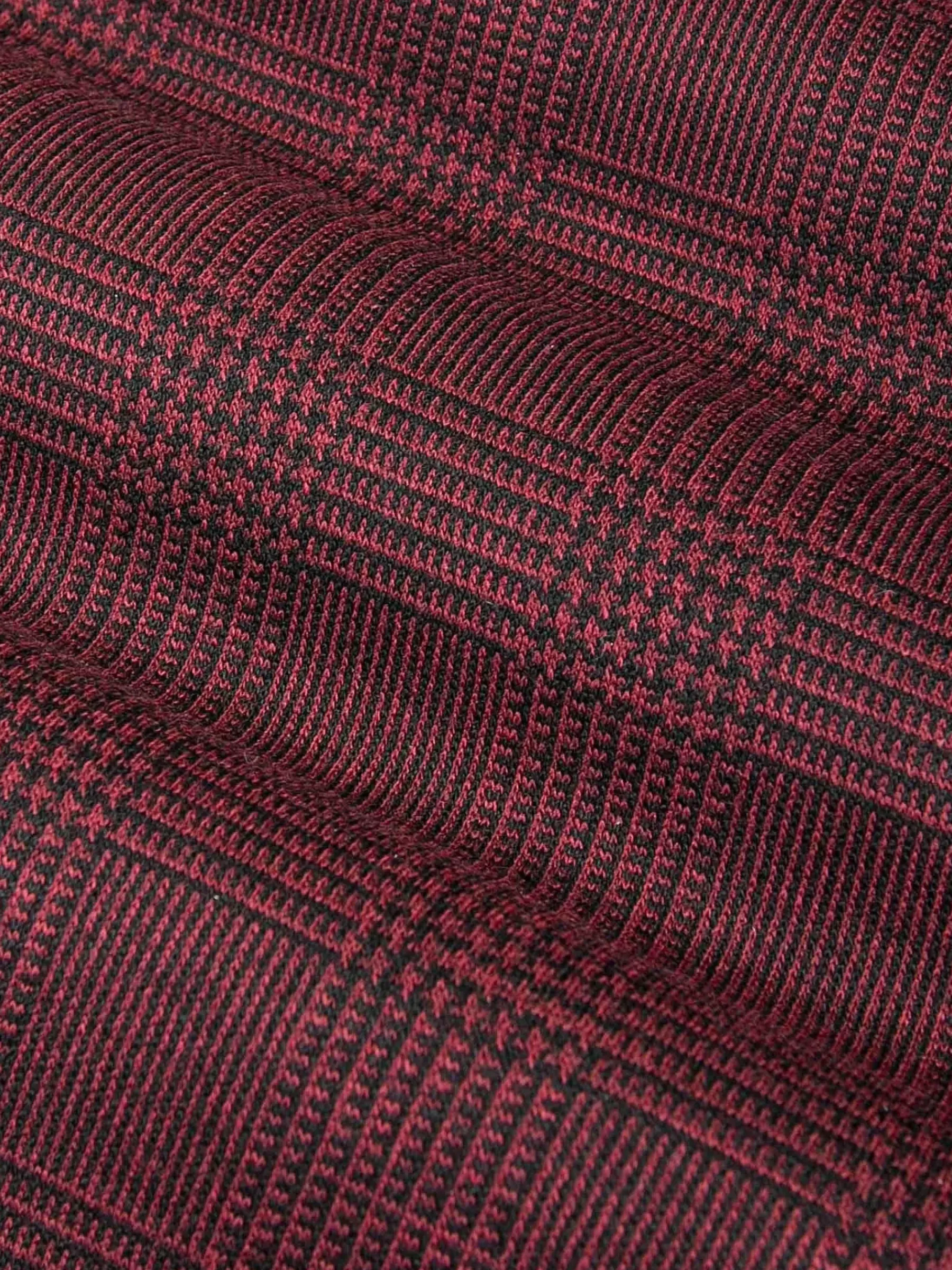 Wam Denim Colberts<Red Wood Wide Lapel Dark Red Black Suit Colbert