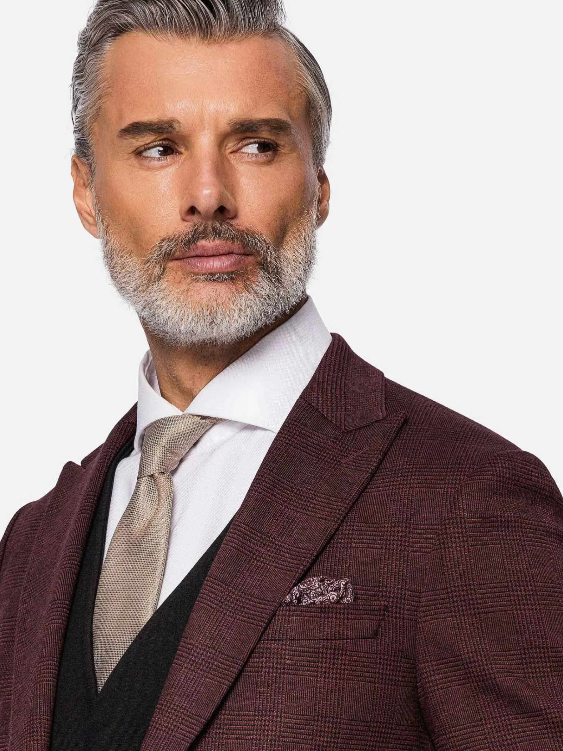 Wam Denim Colberts<Red Wood Wide Lapel Dark Red Black Suit Colbert