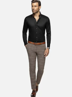 Wam Denim Overhemd Lange Mouwen<Romney Solid Black Overhemd Lange Mouw