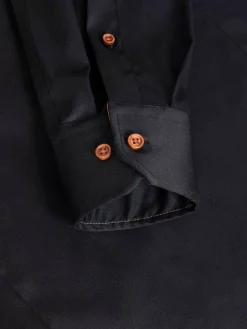 Wam Denim Overhemd Lange Mouwen<Romney Solid Black Overhemd Lange Mouw