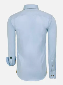 Wam Denim Overhemd Lange Mouwen<Romney Solid Light Blue Overhemd Lange Mouw