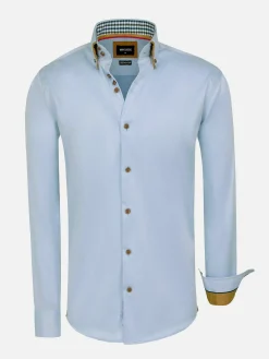 Wam Denim Overhemd Lange Mouwen<Romney Solid Light Blue Overhemd Lange Mouw