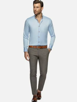 Wam Denim Overhemd Lange Mouwen<Romney Solid Light Blue Overhemd Lange Mouw