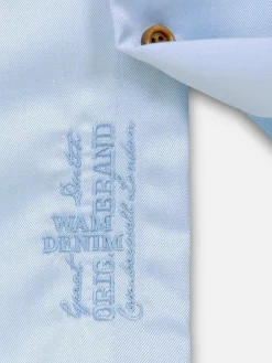 Wam Denim Overhemd Lange Mouwen<Romney Solid Light Blue Overhemd Lange Mouw