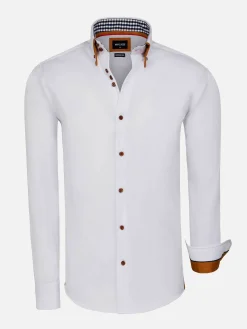 Wam Denim Overhemd Lange Mouwen<Romney Solid White Overhemd Lange Mouw