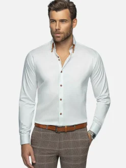 Wam Denim Overhemd Lange Mouwen<Romney Solid White Overhemd Lange Mouw