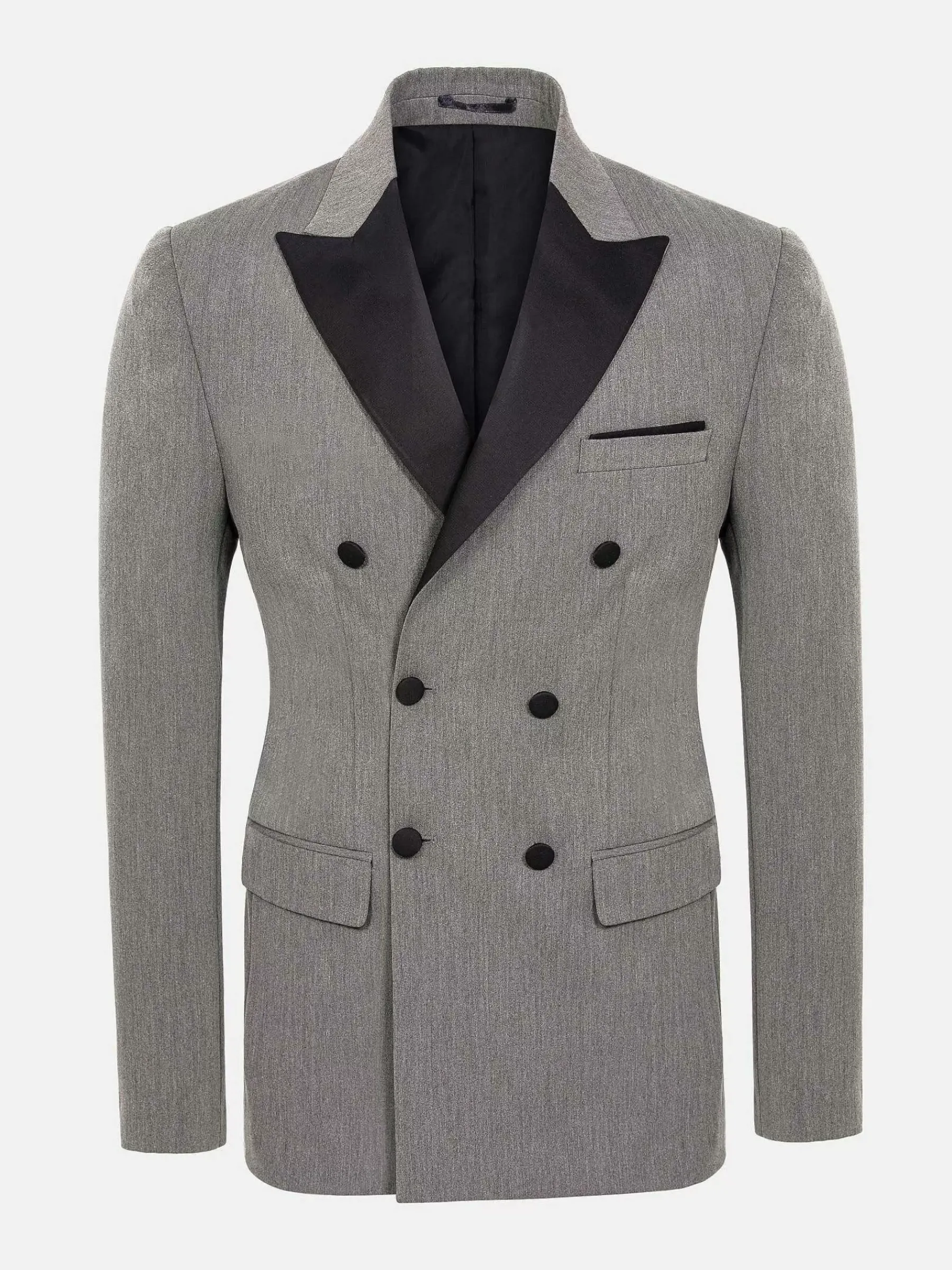 Wam Denim Colberts<Slim Fit Double Breasted Grey Colbert