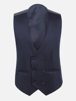 Wam Denim Gilets<Slim Fit Textured Navy Gilet