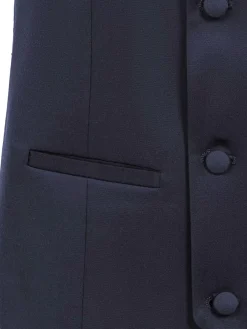 Wam Denim Gilets<Slim Fit Textured Navy Gilet