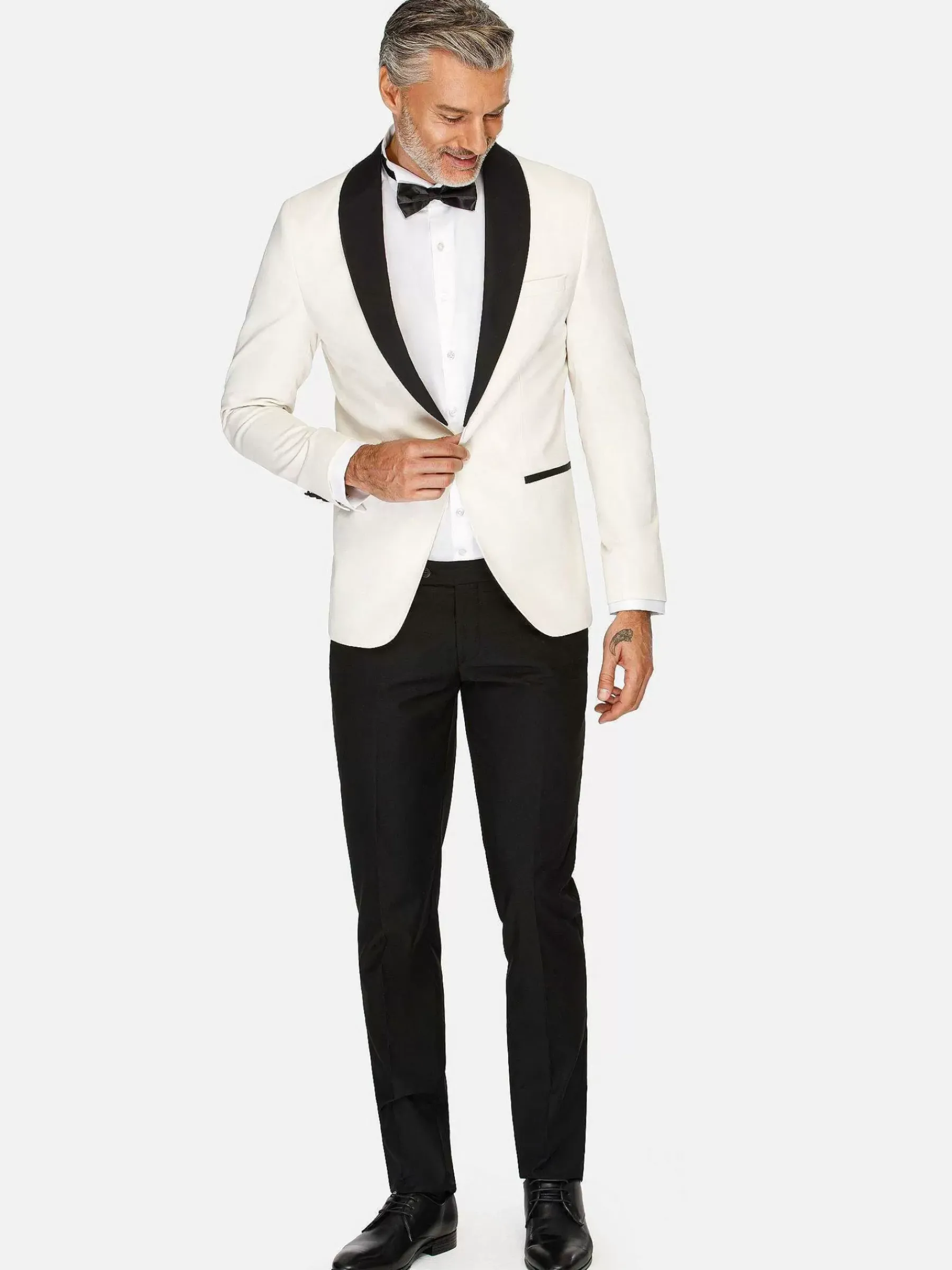 Wam Denim Colberts<Slim Fit White Tuxedo Colbert