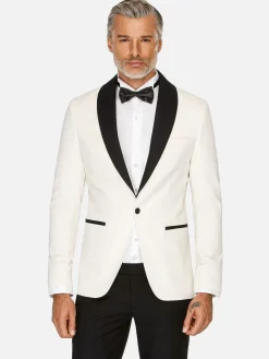 Wam Denim Colberts<Slim Fit White Tuxedo Colbert