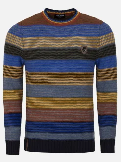 Wam Denim Truien<Sweater 77517 Puebla Royal Blue Yellow