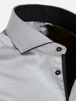 Wam Denim Overhemd Lange Mouwen<Terrassa Solid Grey Overhemd Lange Mouw