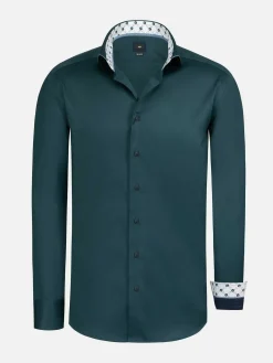 Wam Denim Overhemd Lange Mouwen<Vercelli Solid Petrol Overhemd Longe Mouw