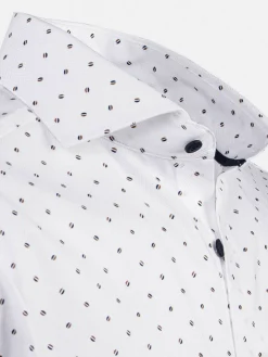 Wam Denim Overhemd Lange Mouwen<Verdantia Coffee Bean Pattern White Overhemd Lange Mouw