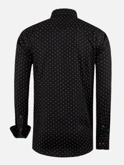 Wam Denim Overhemd Lange Mouwen<Verdantia Coffee Bean Pattern Black Overhemd Lange Mouw