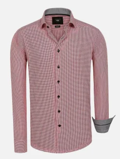 Wam Denim Overhemd Lange Mouwen<Vermilion Checkered Red Overhemd Lange Mouw