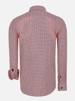 Wam Denim Overhemd Lange Mouwen<Vermilion Checkered Red Overhemd Lange Mouw